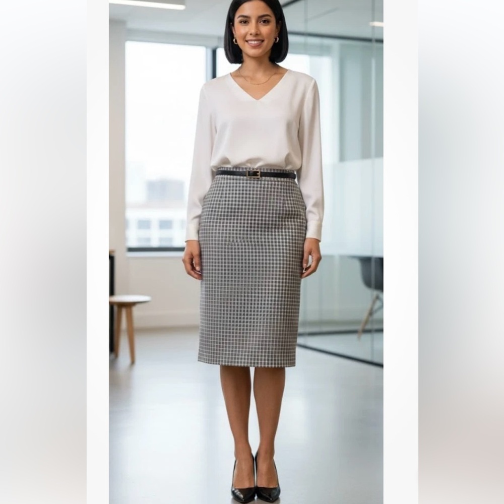 DONNA KARAN New York Knee Length Pencil Skirt (Midi) - Size 8